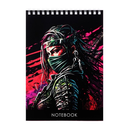 Notepad A5, 40 sheets in the cage on the crest "View", cover shaking cardboard, matte lamination, selective UV-lak, OFSET BLOCK