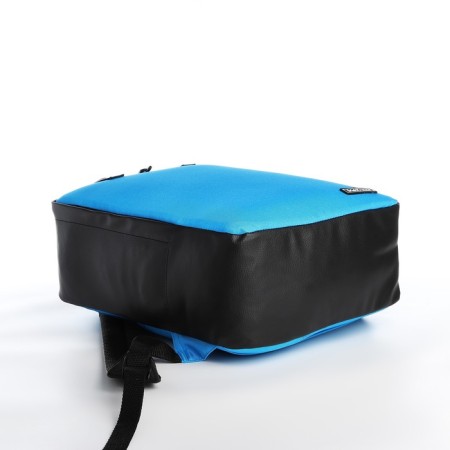 A backpack - a bag, Erich Krause, a wallet from textiles, artificial leather, blue color-4