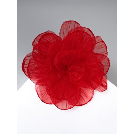 Tekstil “flower” brooch voluminous, weightless, red color