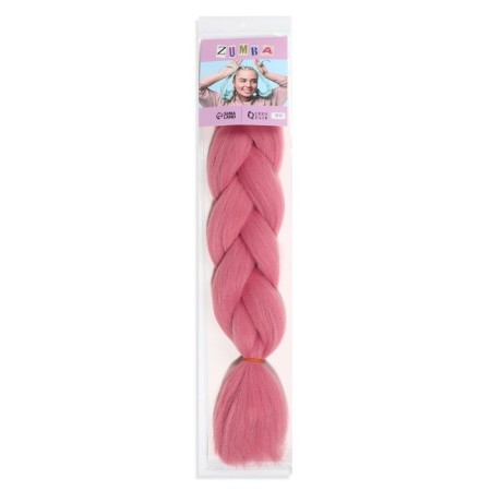 Zumba Kanecalon is monophonic, corrugated, 60 cm, 100 g, pink color (#ay15)-6