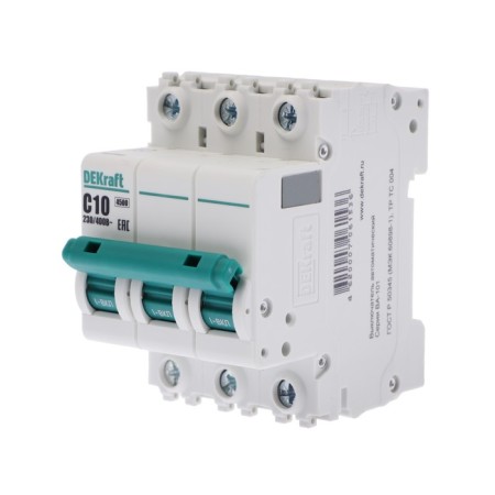 Automatic circuit breaker SE DEKRAFT VA-101, 3 poles, C, 10 A, 4.5 KA, 11077DEK-1
