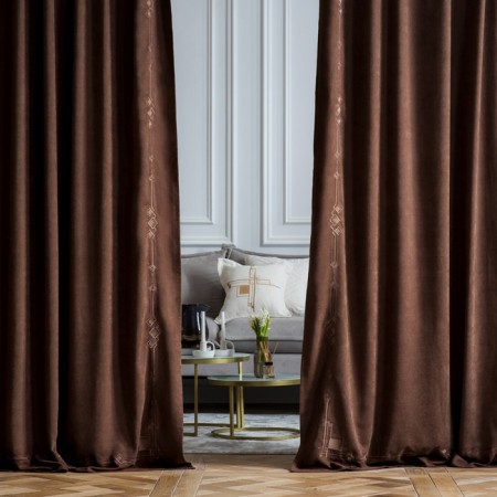 Set of curtains "Bridget", size 2x200x270 cm, brown color