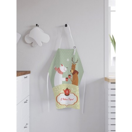 Apron kitchen with a photo print "tea party with friends", adjustable, size OS-1
