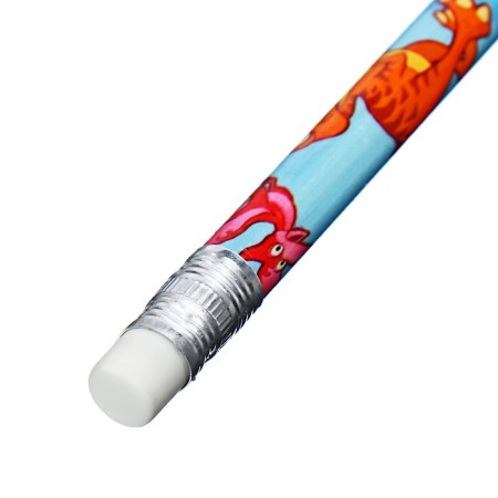 Pencil Chernographic Calligrata "Dinosaurians", HB, with Eraser, Round Corps-5