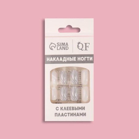 Zebra overhead nails, 24 pcs, with glue plates, soft square shape, white/silver color-9