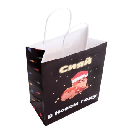 New Year. Package Paper Gift New Year craft, "Shine", 27 x 21 x 11 cm.-2