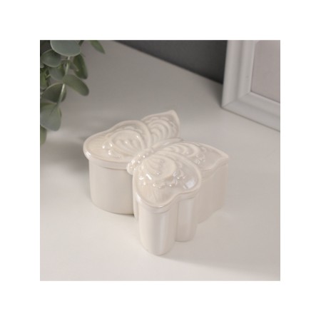 Coramics Coramics "Figure bean" white mother of pearl 7.3x7.3x4.5 cm-2