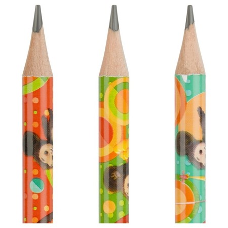 Pencil Black-Beti Pulti "Cheburashka" HB, with an eraser, round, sharpened mix-3
