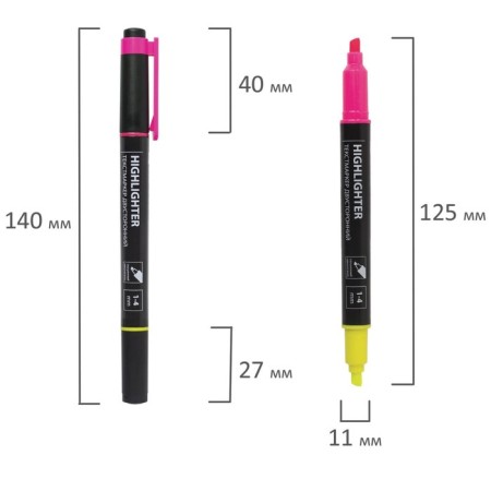 Bilateral Marter Marker 4 mm, Brauberg, lemon/pink-7