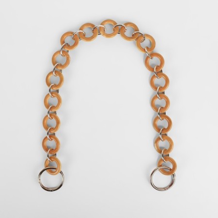 A chain for a bag, with carbines, wooden, d = 2.5/3 cm, 60 cm, brown/gold color-4