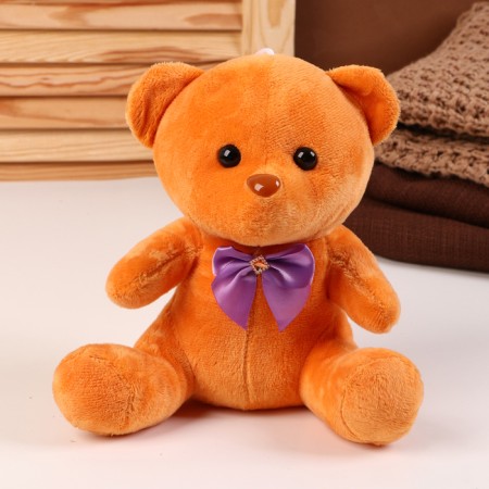 Soft toy "Bear" with a bow, 20 cm, brown color-4