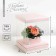 Gift box for flowers with a vase and PVC windows folding, packaging, Follow Your Dreams, 23 x 30 x 23 cm