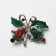 Brooch "Bell with a bow", the color is red-green in silver