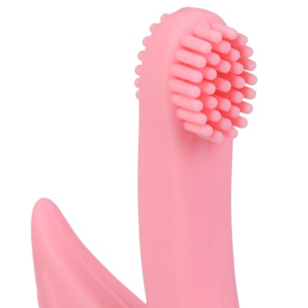 Silicone teether "swan", pink color, crush me-6