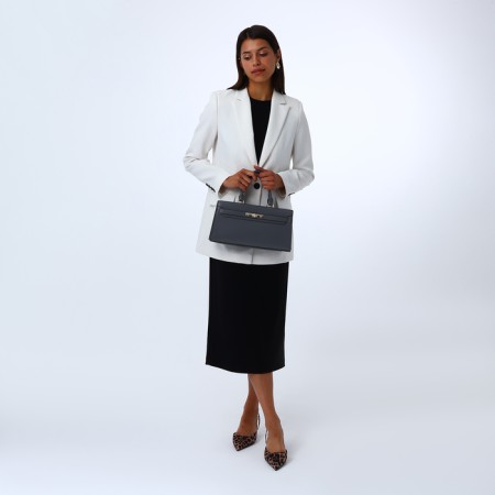 Women's bag with lightning, textura, average size, color gray-9
