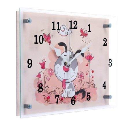 Carty clock is wall-mounted, interior "puppy", silent, 25 x 35 cm-1