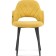 Stool on a metal frame Gutride metal/velor, black/yellow 51x56x82 cm