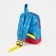 Baby backpack on a zipper, an external pocket, a reflective strip, blue color