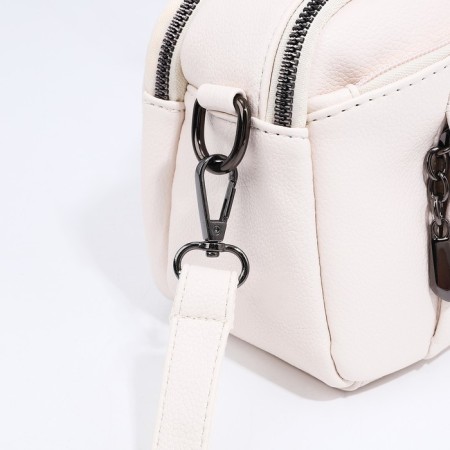 Bag Cross-Bodi with a zipper, white color-5