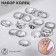 Set of rings 16 pieces of "Assorted" Astronomy, size mix, color black silver