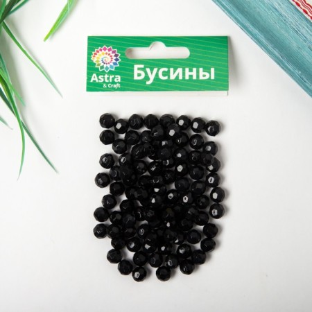 Acrylic beads "Round" 8 mm, 25 gr. black