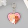 Acryl keychain "Girl in a wreath with a large bear cub in her hands" 5.2x4.9 cm