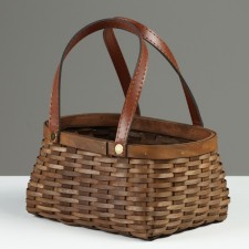 Wicker basket, 21 x 16 x 10/22 cm, brown, sequoia