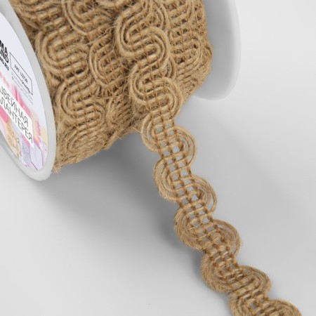 Weep decorative canvas “wave”, 10 mm, 10 ± 0.5 m, beige color-1