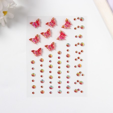 Sticker Plastic Ryza "Flight of the butterfly" raspberry 11x7.8 cm-1