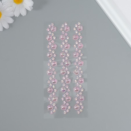 Stick plastic rhinestones "Wave with flowers" MIX 19x8 cm-1