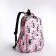 School backpack from textiles, 3 pockets, pink color