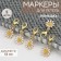 Markers for loops "Chamomile", D = 12 mm, 5 pcs, white / gold / yellow color