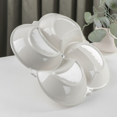 Menzhitsa ceramic 4 cells "Bohemia", 25.5 × 4 cm, white color-2