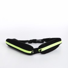 Waist bag for a zipper, black/green color