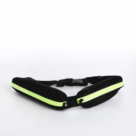 Waist bag for a zipper, black/green color