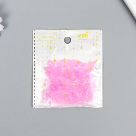 Glass beads 8/0 "matte translucent. Pink marshmallow" 10 g-2