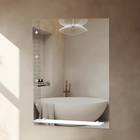 Mirror "Romb", with sandblasting graphics, wall, with a shelf, 45 × 60 cm