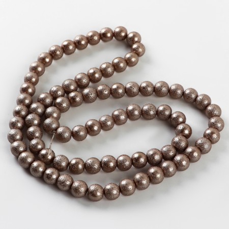 Glass beads, set 78 pcs., Size 1 pc. - 10 mm, brown color-2