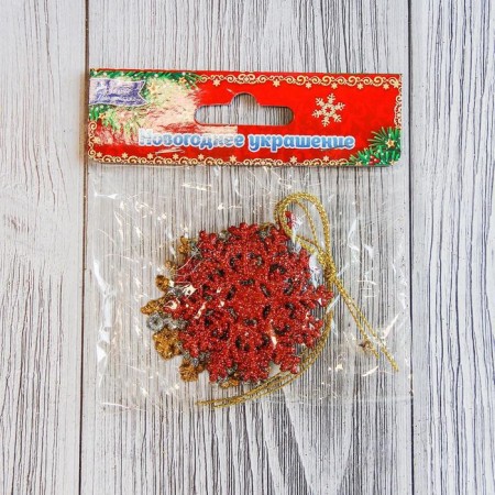 Christmas tree decoration "Lush snowflake" (set 3 pcs) D-5 cm, mix-1