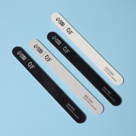 Files-melons, abrasiveness 80/100, 100/180, 180/200, 200/240, 18 cm, 4 pcs, black/gray/white color-1