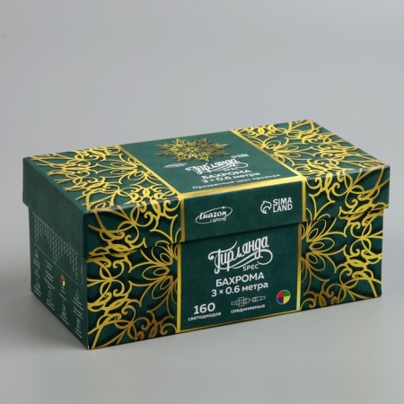 Garland "fringe" 3 × 0.6 m, IP44, UMS, transparent thread, 160 smd-led, glow of multi, 220 V-5