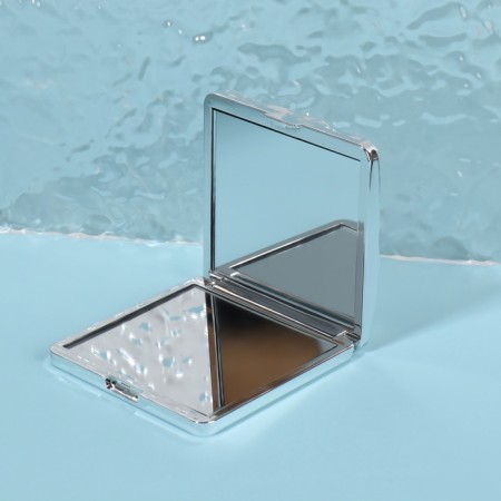 Folding mirror "waves", 7 × 7 cm, silver color-3