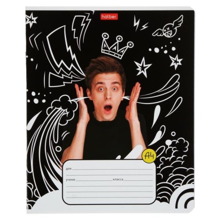 Notebook 12 sheets, in a cage, “Vlad paper”, cover coated cardboard, offset block, mix-4