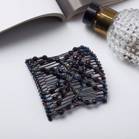 Hair clip "grid" balls of the edge, 9.5 cm, black