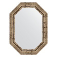 Mirror in the baguette frame, silver bamboo 73 mm 53x73 cm