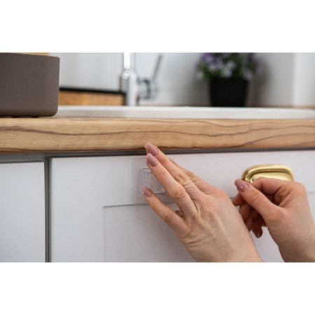 Hooks holders Double self -adhesive shares, set 2 pcs, 5.7 × 5.7 × 1 cm, transparent-8