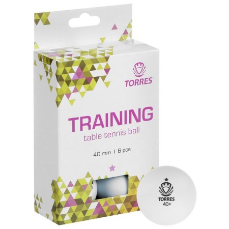 Torres Training table tennis ball, 1 star, 40 mm, 6 pcs., White color-2