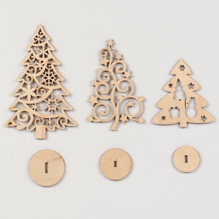 New Year's blanks for creativity "New Year! Christmas trees on the stand ", 3 pcs-2