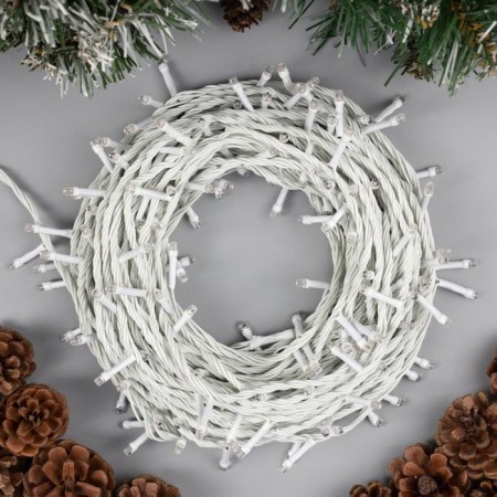 Garland “thread” 20 m, IP20, white thread, 200 LED, Green glow, 8 modes, 220 V-1