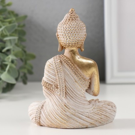Souvenir Polystone "Buddha in a white robe. Pentat together" 5x9.5x12 cm-2